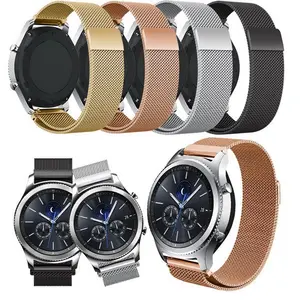 Correa magnética de malla de acero inoxidable para Galaxy Watch 4 5 6 S3 correa de reloj 20mm 22mm Milanese Loop para Active s2