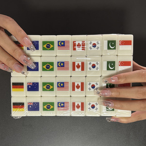 Jeu de <span class=keywords><strong>Mahjong</strong></span> 64 pièces « Évasion en bord de mer » avec motifs, drapeaux, balles et jouets d'échecs Battle Chee pour les 12 ans et plus - Product Image 3