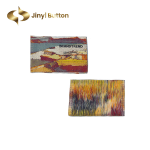 Jinyi <strong>Custom</strong> High Density Damask Woven Textile <strong>Labels</strong> Brand Tags for Clothing <strong>Custom</strong> Straight Cut Garment <strong>Labels</strong> Logo for Tshirt - Product Image 2