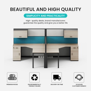 Escritorio Ejecutivo Moderno Personalizado de MDF y Melamina con Marco de Aluminio y Gestión de Cables para Oficina en Casa, Taller, Estación de Trabajo Modular en Cubículo - Product Image 3