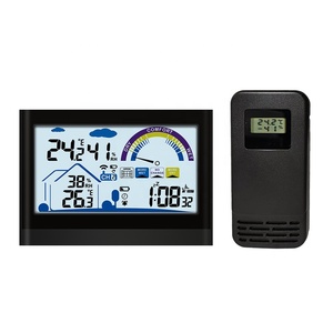 Smart ABS Weather <strong>Clock</strong> with DCF Signal Temperature Humidity Meter <strong>Barometer</strong> Vertical/Wall Mounted Outdoor Office Use Desktop - Product Image 6