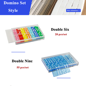 Tuiles de dominos en acrylique translucide Matador Blue Double 6 avec points blancs, dominos et jeux pour le divertissement - Product Image 5