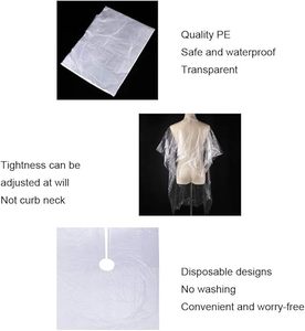 Capa desechable para peluquería, 50 unidades, delantal impermeable desechable para corte de pelo, capa para peluquería, capa antiestática para corte de pelo - Product Image 3
