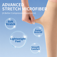 Stoking Kompresi Setinggi Lutut Tanpa Kaki Berbahan Spandex/Nylon Bernapas dengan Logo Kustom Terlaris untuk Wanita dan Pria Kelas 2