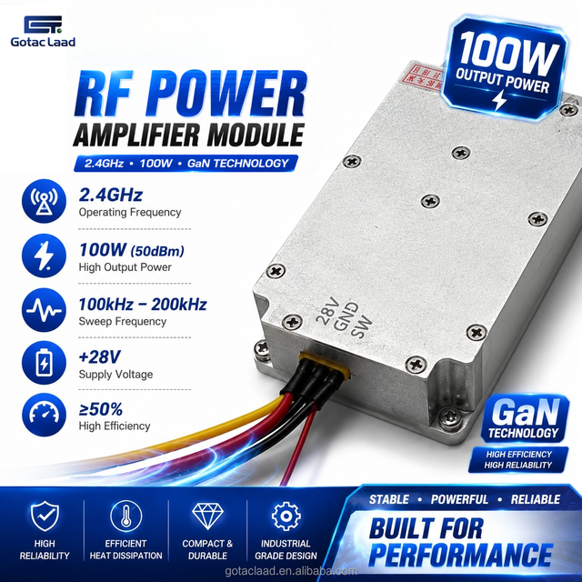 100W RF Amplifier Module 2.4GHz Drone Detection System PA Module GaN Power Amplifier Anti-UAV Wireless RF Applications Model
