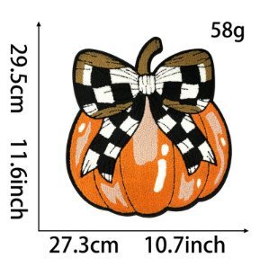 แพทช์ตกแต่งเสื้อผ้าหรือกระเป๋า ลายฟักทองผีน้อยน่ารัก ขนาดใหญ่ 28 ซม. ธีมฮาโลวีน สำหรับเทศกาล Trick or Treat - Product Image 3