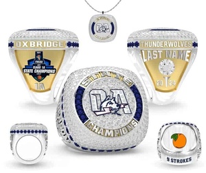 Personalized Customized Championship <b>Ring</b> Men's Baseball Football Softball Sports <b>Ring</b> Platinum/Rose Gold Plated <b>Crystal</b> - Product Image 1