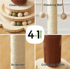 Griffoir pour chat en <span class=keywords><strong>bois</strong></span> écologique moderne avec corde de sisal entièrement enveloppée, solide et taille personnalisable - Product Image 2