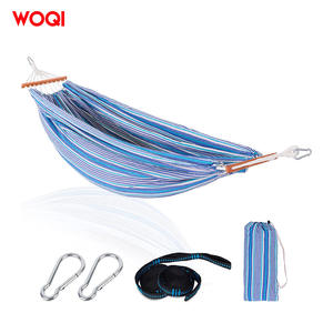Hamaca para Exteriores Woqi de 78.8x59 Pulgadas, Portátil, para Camping, con Rayas Azules, Tela de Poliéster y Algodón, con Barra para Colgar - Product Image 5