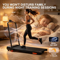 Tapis de marche électrique 2-en-1 pour la maison et le bureau, avec inclinaison, contrôle par application et écran LED
