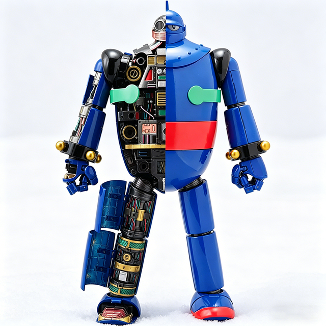 Mechanical Robot Action Figure, Transparent Internal Structure Collectible Model, Resin Statue for Display & Collection