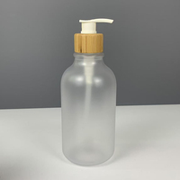 Botol Sampo Plastik Transparan Frosted 300ml 500ml (10oz 16oz) Kosong, Botol Pompa Lotion Bambu, Kemasan Kosmetik - Promo!