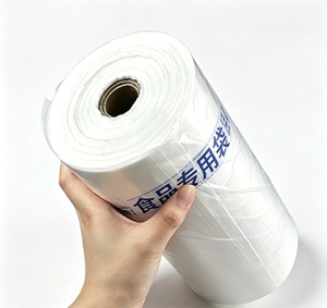 ถุงขยะพลาสติก LDPE เกรดอาหาร แบบม้วน ปิดผนึกด้วยความร้อน พิมพ์ลายสกรีน สีขาว - Product Image 1