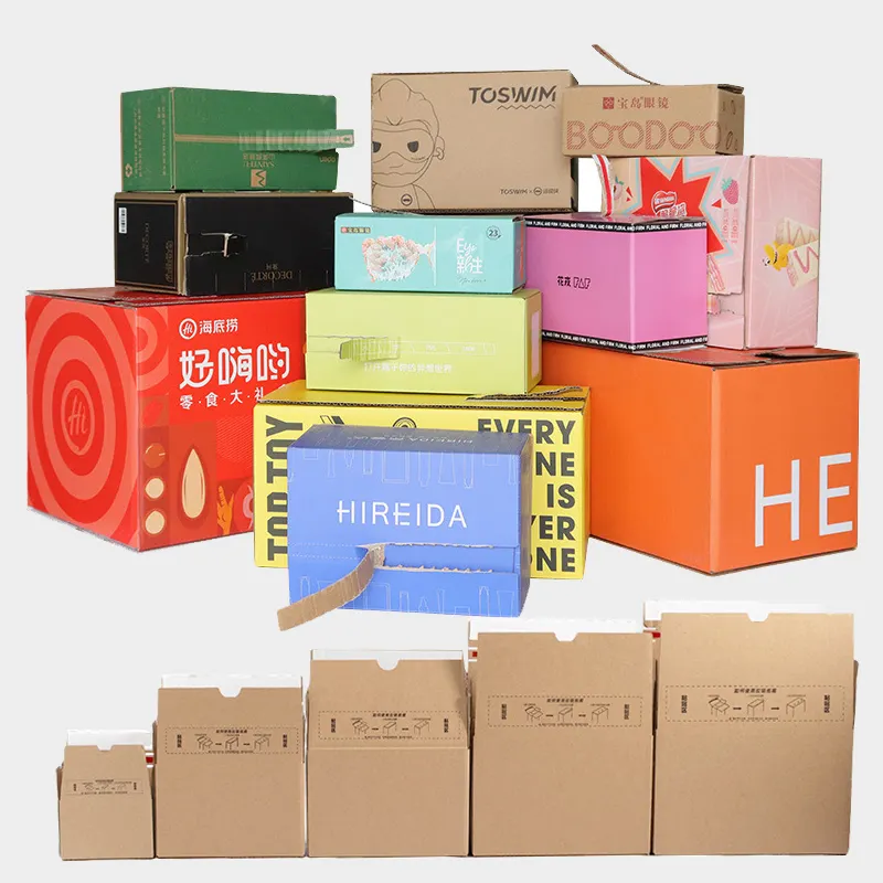 Kraft paper zipper carton easy to tear strip corrugated carton clothing cosmetics gift packaging aircraft mailer box