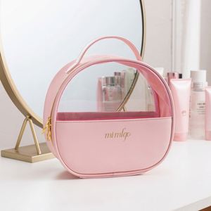 Sacs de maquillage professionnels en PU pour femmes, avec logo personnalisé, nouvelle marque privée, mini sacs à fermeture éclair roses et rouges, vente en gros - Product Image 2