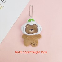 Articles cadeaux : Porte-clés chat Kawaii ail, Breloque sac petit ours, Mini animaux en peluche, Porte-clés sac en peluche personnalisé