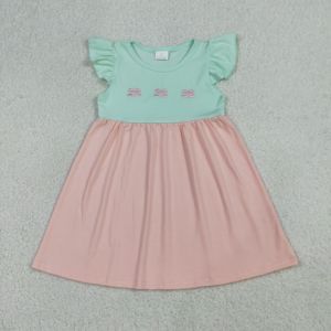 ชุดรอมเปอร์เด็กทารก SR3785 RTS สีชมพู ลายโบว์กระต่าย พิมพ์ลายดอกไม้ แต่งระบาย แขนยาว น่ารัก สไตล์บับเบิ้ล ขายส่ง - Product Image 2