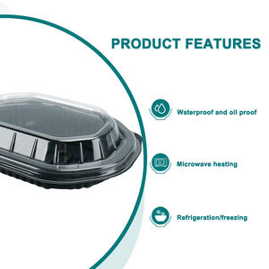 使い捨て可能な電子レンジ用プラスチックレストランボックス持ち帰り用フルーツ収納容器食事用ランチ弁当加熱式食品容器 - Product Image 2