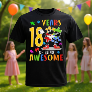 18 ans d'expérience en matière de t-shirts puzzle sur le thème de l'autisme, géniaux et amusants - Product Image 3
