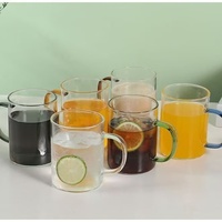 Ensemble Simple de 6 Tasses en Verre Multicolores pour Boissons Froides, Café et Thé