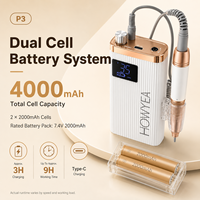 Machine à ongles professionnelle portable rechargeable, moteur sans noyau 35000 tr/min, lime à ongles électrique pour manucure acrylique et gel