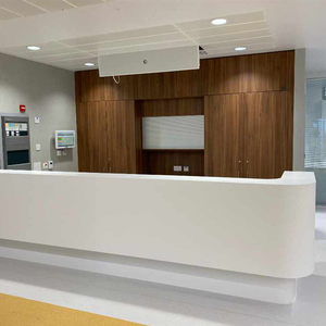 Corian bề mặt rắn gỗ phía trước bàn tiếp tân khách dịch vụ truy cập doanh nghiệp phía trước văn phòng bàn làm việc - Product Image 6