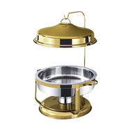 Gold Runde Edelstahl Buffet Food Warmer Chafing Dishes Set für Home Party Hotel Restaurant