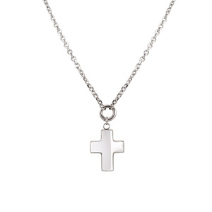 Men's Titanium Steel <b>Cross</b> Pendant Necklace 50cm Geometric Sweater <b>Chain</b> Gift Accessory - Product Image 5
