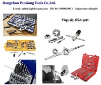 Kit d'outils de fabrication de filetage de vis, ensemble de robinets et matrices dans une boîte en plastique, 46-65 pièces
