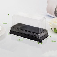 Boîte en plastique jetable de gâteau de tranche rectangulaire transparente