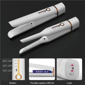 ที่หนีบผมแบบแบนเซรามิกขนาดเล็กชาร์จไฟได้สำหรับใช้ในครัวเรือนที่5000mA แบตเตอรี่40นาทีไร้สายแบบไร้สาย - Product Image 2