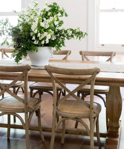 Hamptons Style Furniture Oak Wood Industrial Rustic Trestle <strong>Table</strong> Extending Rustic Natural <strong>Mesa</strong> Wood Dining Room <strong>Table</strong> - Product Image 6