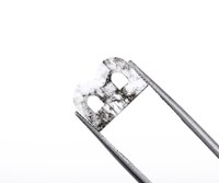 OM GEMS Model 05 1.14 CT 10.0x7.3mm Berlian Buatan Laboratorium Bentuk B Model Salt & Pepper dengan Lubang Laser, Cincin Liontin Inisial, Bersertifikat IGI