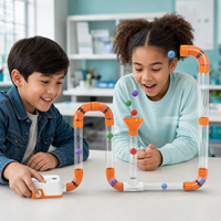 Juguete de Construcción STEM Aerodinámico, Juego de Construcción de Tubos Impulsados por Aire Recargable, Bolas Flotantes, Juguete Educativo de Ciencia