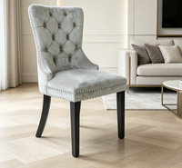Chaise de loisirs moderne à dossier haut en bois avec dossier rembourré et boucle, idéale pour la maison, la salle à manger, l'hôtel et le salon