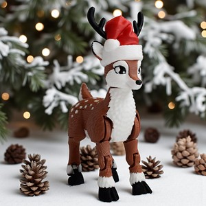Vashine 3D Imprimé Elk de Noël Cadeaux Jouets Artisanat Wapiti Noël Toi Coloré PLA Friendly Enfants Cadeau 3D Action Figure Jouet - Product Image 4