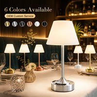 Lampe de table flexible sans fil rechargeable IP54, batterie 4000 mAh DC, indicateur USB-C, gradation tactile, réglable, économie d'énergie