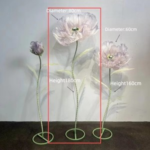 Factory Direct <b>Large</b> Real Touch <b>Artificial</b> Poppy <b>Flower</b> 80cm Silk Floor Standing Wedding Home Hotel Decor Wholesale - Product Image 5