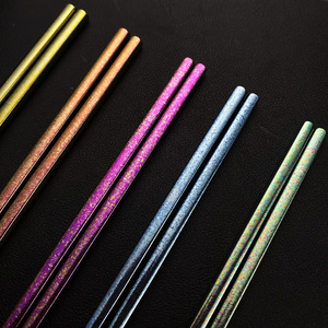 Palillos de titanio puro de 23,5 cm, color flor de hielo, utensilio para acampar, ligero, portátil, para uso en exteriores y en el hogar - Product Image 2