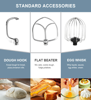 Mélangeur planétaire multifonction 3 en 1 de 1300 W et 7 L, batteur à pâte électrique commercial pour cuisine et boulangerie