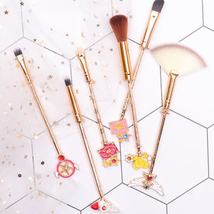 जापानी कार्टून 6pcs कॉस्मेटिक ब्रश सेट सोने Cardcaptor Sakura मल्लाह चंद्रमा प्यारा मेकअप ब्रश - Product Image 4