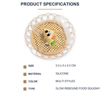 Llavero de silicona personalizado con forma de mini comida, juguete antiestrés de subida lenta, dije de comida simulada Kawaii para todas las edades