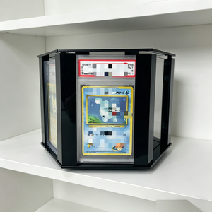 Custom Modern Fashion Rotating High Transparent Acrylic Display <b>Stand</b> Easy Assembly For Trading Card Slab Home Display - Product Image 3
