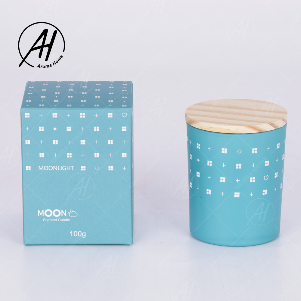 AROMA HOME Glass Jar Wood Lid Smokeless Soy Wax Candle Private Label 5.5OZ 7OZ 8OZ 5