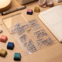 Ensemble de tampons transparents personnalisés en silicone décoratifs pour le scrapbooking et la création artisanale avec découpe