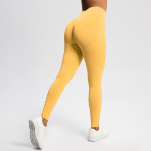 Legging de sport taille haute pour femme, grande taille, respirant, design personnalisé, effet ventre plat, amincissant, avec fronces aux fesses, pour le yoga - Product Image 1