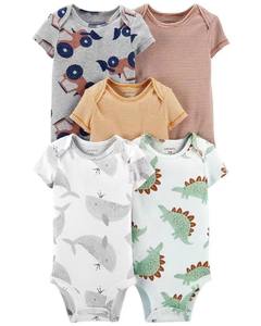Nuovo Prodotto all'Ingrosso: Tutina Estiva per Neonato in 95% Cotone Morbido ed Elastico, Set da <span class=keywords><strong>5</strong></span> Pezzi per Bambino e Bambina - Product Image 6