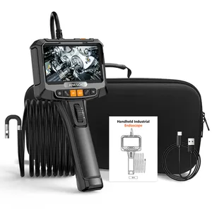 ANESOK Articulating Endoscope 5 inch Monitor Visual Automotive Inspection Camera with 2-Ways 180 Degree Articulates Probe CE FCC