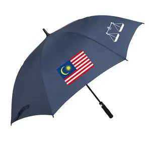 Promosi iklan otomatis hujan terbuka Payung luar ruangan kanopi ganda Vented Windproof payung Golf dengan cetakan Logo