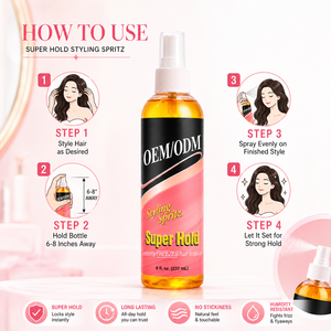 Factory Logo Private Label Custom Fast Drying Sulfate-Free Herbal Anti-frizz Vegan Hair Oil Strong Hold Texturizing Hair - Product Image 4